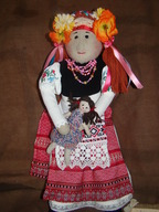 Народна лялька Олеся з немовлям