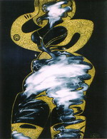 Кокетка, 1988 р., папір, змішана техніка