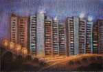 Вечірнє місто (30х43, пастель) 2006