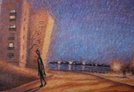 Прогулянка нічним містом (30х43, пастель) 2006