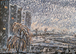 Снігопад (30х43, гуаш) 2005 - 2006 